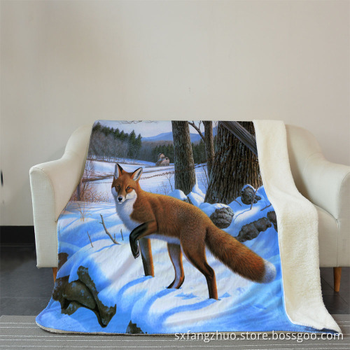 MOQ 100 OEM custom 3D digital print flannel blanket